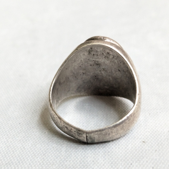 Vintage Sterling Silver Ring Lapis Lazuli Oval Cabochon Size 8.25 Blue - Picture 6 of 13